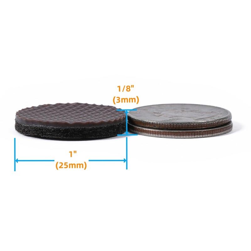 Furnigear Non Slip Furniture Pads - Self Adhesive Rubber Anti Skid Pads Grippers Rubber Chair Feet Furniture Pads for Hardwood Floors -Protectors for Furniture Table Legs Anti Slip 108 Pcs 1"" Round - Image 2